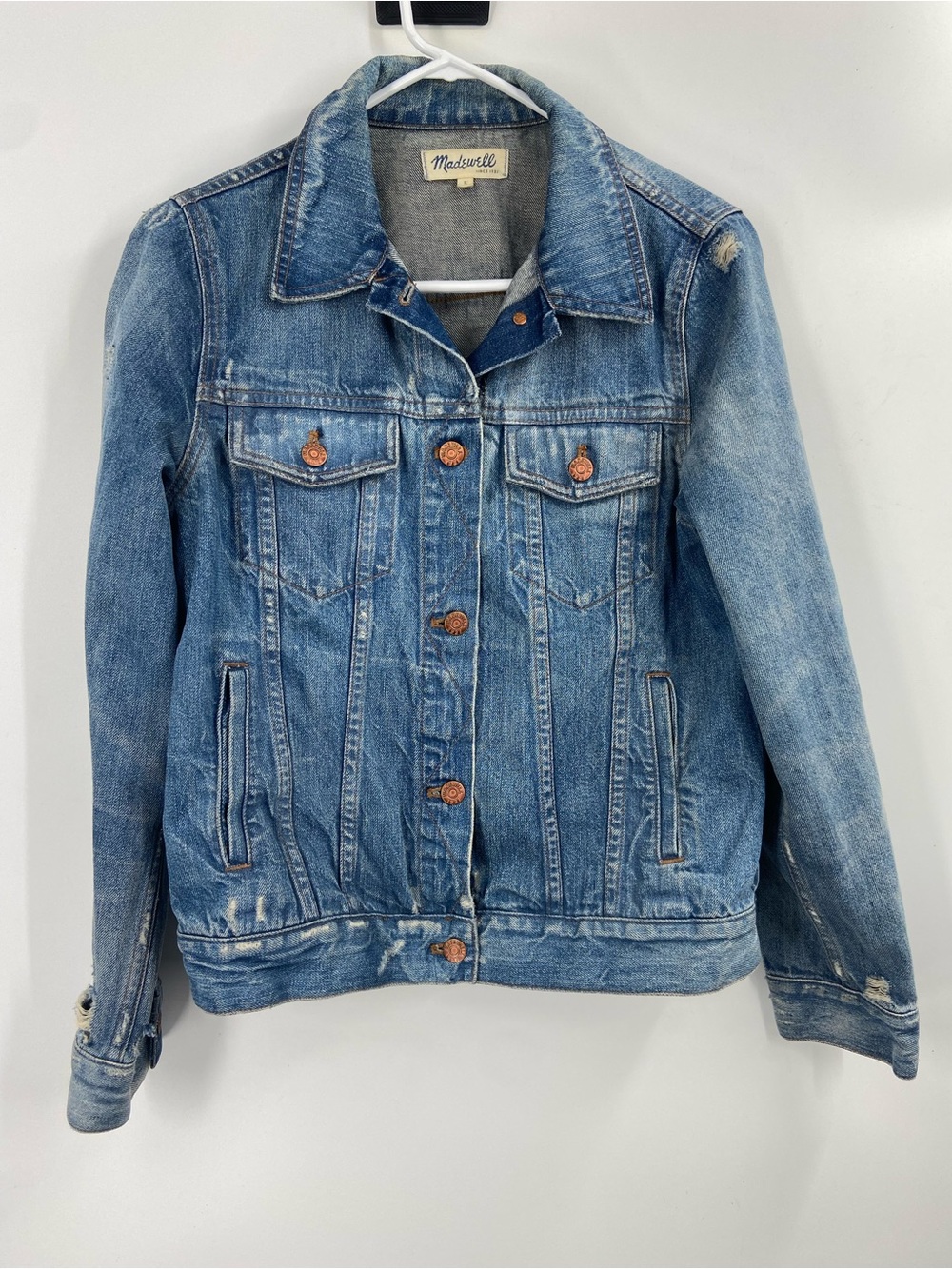 Madewell Jean Jacket Distressed Large